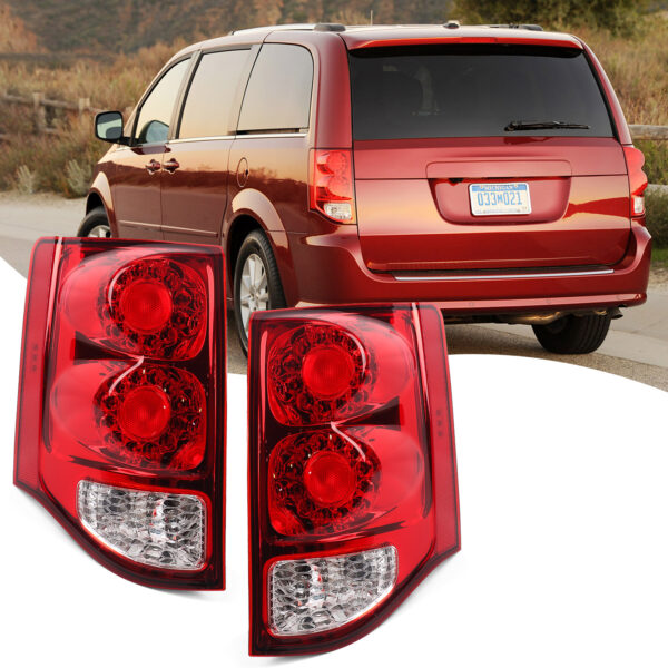 FIONE for Dodge Grand Caravan Tail lights Assembly 2011-2020 LED & Halogen Type Tail Brake Rear Lights (L+R)