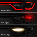 FIONE 3PCS Tail Lights for Dodge Durango 2014-2022 Liftgate Center Tail light+ A Pair Outer Tail Lights Rear Brake Lamp LED Type Assembly Smoked Black Housing (include LH+RH Outer Tail Lights)