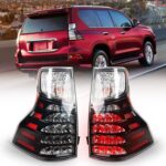 FIONE for Lexus GX460 Tail Light Assembly 2014 - 2022 Black Housing Rear Brake Lamp Replacement Left Driver and Right Passenger Side 8156160B11 8155160B31