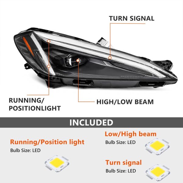 FIONE C8 10 Pins Full LED Headlight Assembly for Chevy Corvette 2020-2025